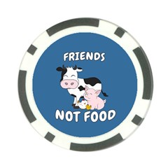 Friends Not Food - Cute Cow, Pig and Chicken Poker Chip Card Guard