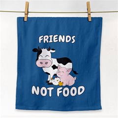 Friends Not Food - Cute Cow, Pig and Chicken Face Towel