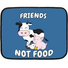 Friends Not Food - Cute Cow, Pig And Chicken Fleece Blanket (mini) by Valentinaart