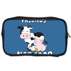 Friends Not Food - Cute Cow, Pig And Chicken Toiletries Bags 2-side by Valentinaart