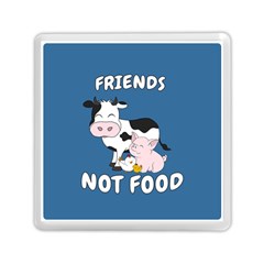 Friends Not Food - Cute Cow, Pig And Chicken Memory Card Reader (square)  by Valentinaart