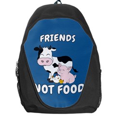 Friends Not Food - Cute Cow, Pig And Chicken Backpack Bag by Valentinaart