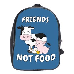 Friends Not Food - Cute Cow, Pig And Chicken School Bag (xl) by Valentinaart