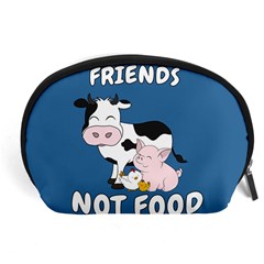 Friends Not Food - Cute Cow, Pig And Chicken Accessory Pouches (large)  by Valentinaart