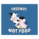 Friends Not Food - Cute Cow, Pig and Chicken Double Sided Flano Blanket (Small)  50 x40  Blanket Front