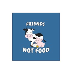 Friends Not Food - Cute Cow, Pig And Chicken Satin Bandana Scarf by Valentinaart