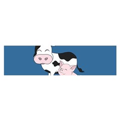 Friends Not Food - Cute Cow, Pig And Chicken Satin Scarf (oblong) by Valentinaart