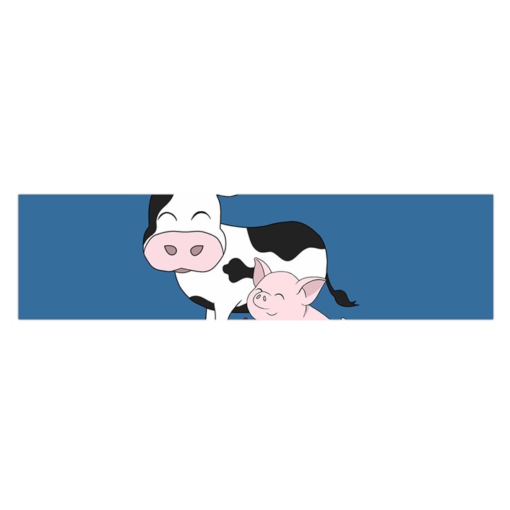 Friends Not Food - Cute Cow, Pig and Chicken Satin Scarf (Oblong)