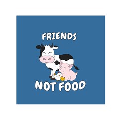 Friends Not Food - Cute Cow, Pig And Chicken Small Satin Scarf (square) by Valentinaart