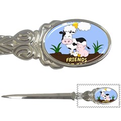 Friends Not Food - Cute Cow, Pig And Chicken Letter Openers by Valentinaart