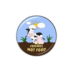 Friends Not Food - Cute Cow, Pig And Chicken Hat Clip Ball Marker (10 Pack) by Valentinaart