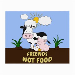 Friends Not Food - Cute Cow, Pig And Chicken Small Glasses Cloth by Valentinaart