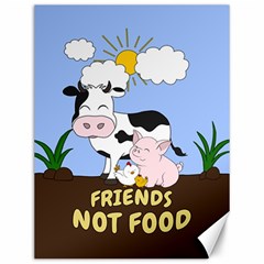 Friends Not Food - Cute Cow, Pig And Chicken Canvas 12  X 16   by Valentinaart