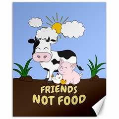 Friends Not Food - Cute Cow, Pig And Chicken Canvas 16  X 20   by Valentinaart