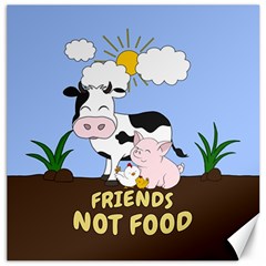 Friends Not Food - Cute Cow, Pig And Chicken Canvas 20  X 20   by Valentinaart