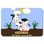 Friends Not Food - Cute Cow, Pig and Chicken Large Doormat  30 x20  Door Mat