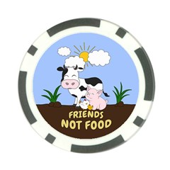 Friends Not Food - Cute Cow, Pig And Chicken Poker Chip Card Guard (10 Pack) by Valentinaart