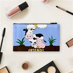 Friends Not Food - Cute Cow, Pig and Chicken Cosmetic Bag (Small)  Back