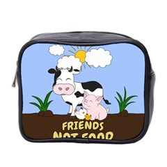 Friends Not Food - Cute Cow, Pig And Chicken Mini Toiletries Bag 2-side by Valentinaart