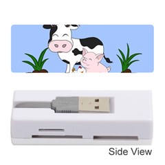 Friends Not Food - Cute Cow, Pig And Chicken Memory Card Reader (stick)  by Valentinaart