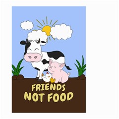 Friends Not Food - Cute Cow, Pig And Chicken Small Garden Flag (two Sides) by Valentinaart