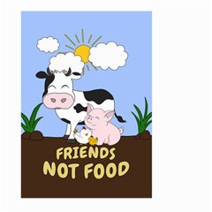 Friends Not Food - Cute Cow, Pig And Chicken Large Garden Flag (two Sides) by Valentinaart