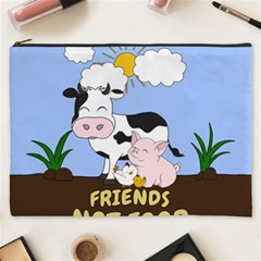 Friends Not Food - Cute Cow, Pig And Chicken Cosmetic Bag (xxxl)  by Valentinaart