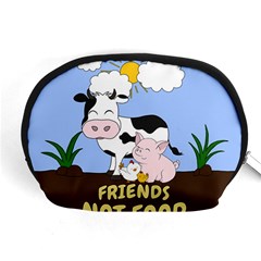 Friends Not Food - Cute Cow, Pig And Chicken Accessory Pouches (medium)  by Valentinaart