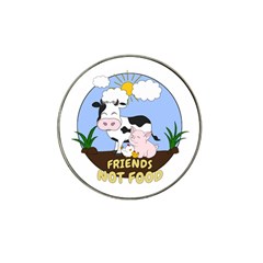 Friends Not Food - Cute Cow, Pig And Chicken Hat Clip Ball Marker (4 Pack) by Valentinaart