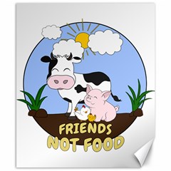 Friends Not Food - Cute Cow, Pig And Chicken Canvas 8  X 10  by Valentinaart