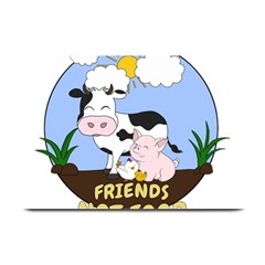 Friends Not Food - Cute Cow, Pig And Chicken Plate Mats by Valentinaart