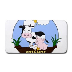 Friends Not Food - Cute Cow, Pig And Chicken Medium Bar Mats by Valentinaart