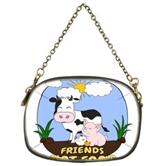 Friends Not Food - Cute Cow, Pig And Chicken Chain Purses (one Side)  by Valentinaart