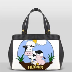 Friends Not Food - Cute Cow, Pig And Chicken Office Handbags (2 Sides)  by Valentinaart