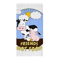 Friends Not Food - Cute Cow, Pig And Chicken Shower Curtain 36  X 72  (stall)  by Valentinaart