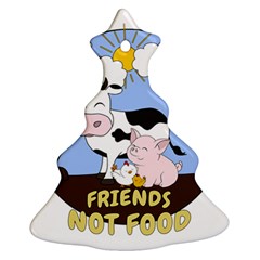 Friends Not Food - Cute Cow, Pig And Chicken Ornament (christmas Tree)  by Valentinaart