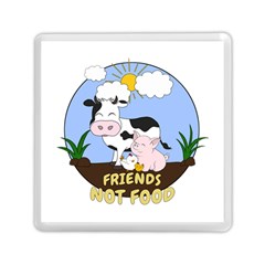 Friends Not Food - Cute Cow, Pig And Chicken Memory Card Reader (square)  by Valentinaart