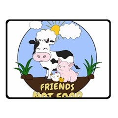 Friends Not Food - Cute Cow, Pig And Chicken Double Sided Fleece Blanket (small)  by Valentinaart