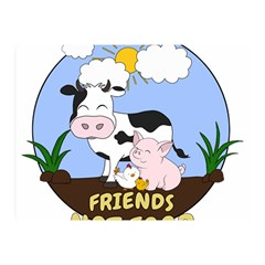 Friends Not Food - Cute Cow, Pig And Chicken Double Sided Flano Blanket (mini)  by Valentinaart