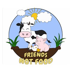 Friends Not Food - Cute Cow, Pig And Chicken Double Sided Flano Blanket (small)  by Valentinaart