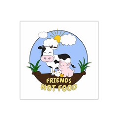 Friends Not Food - Cute Cow, Pig And Chicken Satin Bandana Scarf by Valentinaart