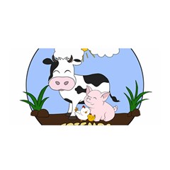 Friends Not Food - Cute Cow, Pig And Chicken Satin Wrap by Valentinaart