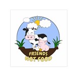 Friends Not Food - Cute Cow, Pig and Chicken Small Satin Scarf (Square) Front