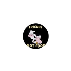 Friends Not Food - Cute Cow, Pig And Chicken 1  Mini Buttons by Valentinaart