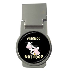 Friends Not Food - Cute Cow, Pig And Chicken Money Clips (round)  by Valentinaart