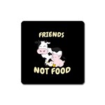 Friends Not Food - Cute Cow, Pig and Chicken Square Magnet Front