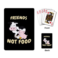 Friends Not Food - Cute Cow, Pig And Chicken Playing Card by Valentinaart