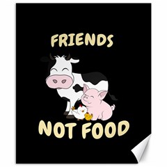 Friends Not Food - Cute Cow, Pig And Chicken Canvas 8  X 10  by Valentinaart