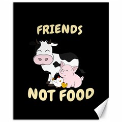 Friends Not Food - Cute Cow, Pig And Chicken Canvas 11  X 14   by Valentinaart