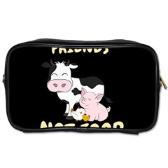 Friends Not Food - Cute Cow, Pig And Chicken Toiletries Bags 2-side by Valentinaart